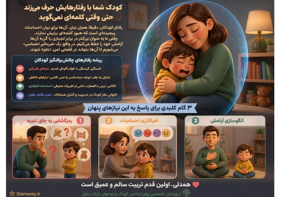 کودک شما با رفتارهایش حرف می‌زند، حتی وقتی کلمه‌ای نمی‌گوید